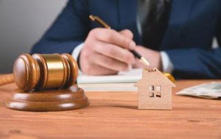 Lawyer crafting property divisions